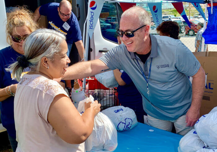 Items are given out in Puerto Rico